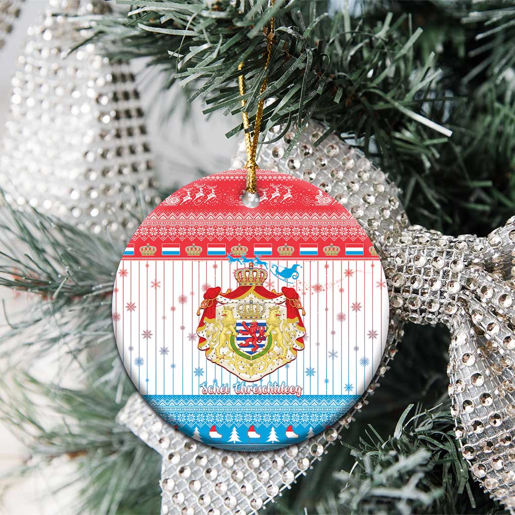 Luxembourg Christmas Ceramic Ornament Coat Of Arms Schei Chreschtdeeg LT15