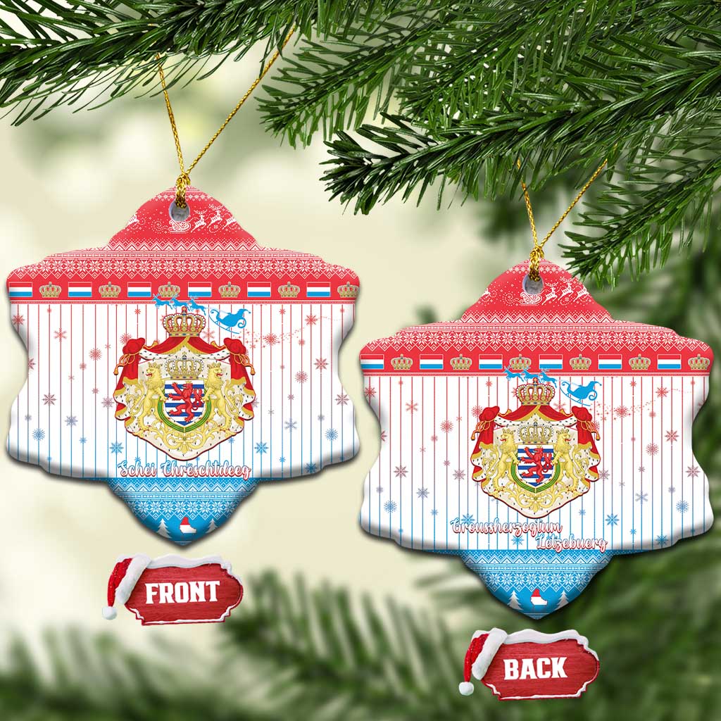 Luxembourg Christmas Ceramic Ornament Coat Of Arms Schei Chreschtdeeg LT15