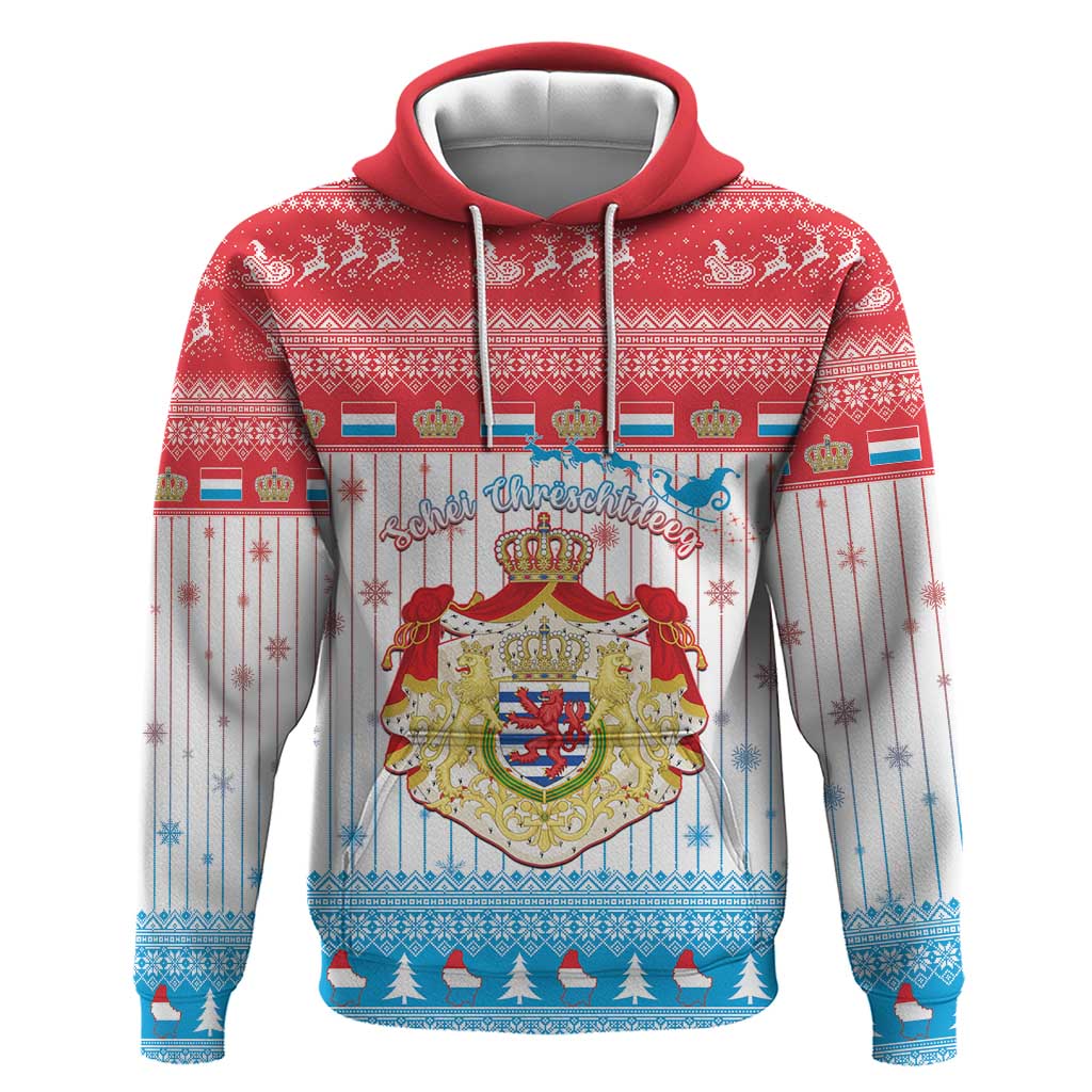 Luxembourg Christmas Hoodie Coat Of Arms Schei Chreschtdeeg LT15