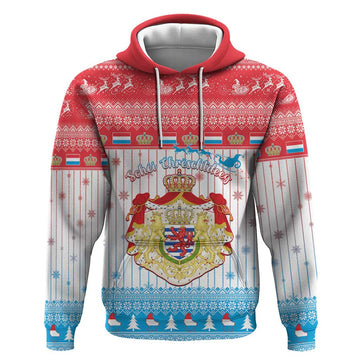 Luxembourg Christmas Hoodie Coat Of Arms Schei Chreschtdeeg LT15