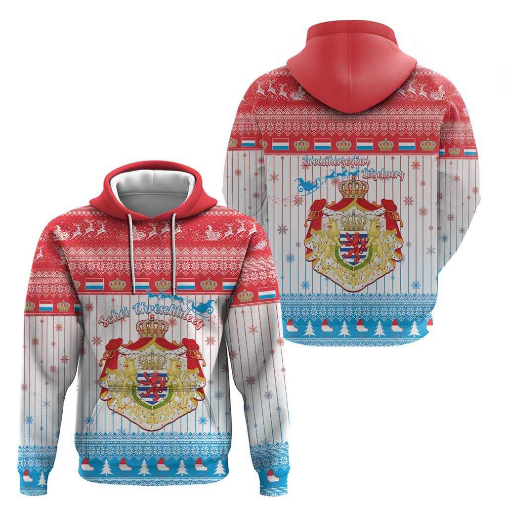 Luxembourg Christmas Hoodie Coat Of Arms Schei Chreschtdeeg LT15