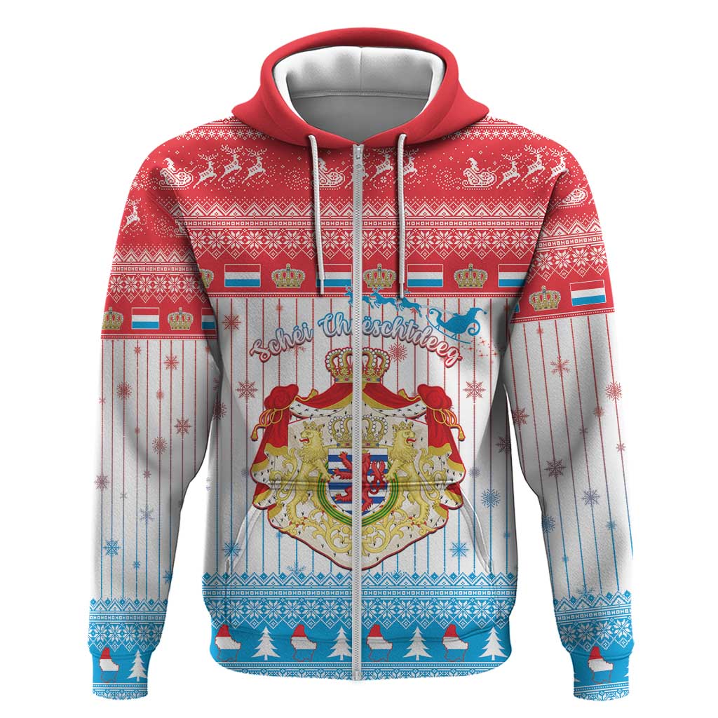 Luxembourg Christmas Hoodie Coat Of Arms Schei Chreschtdeeg LT15