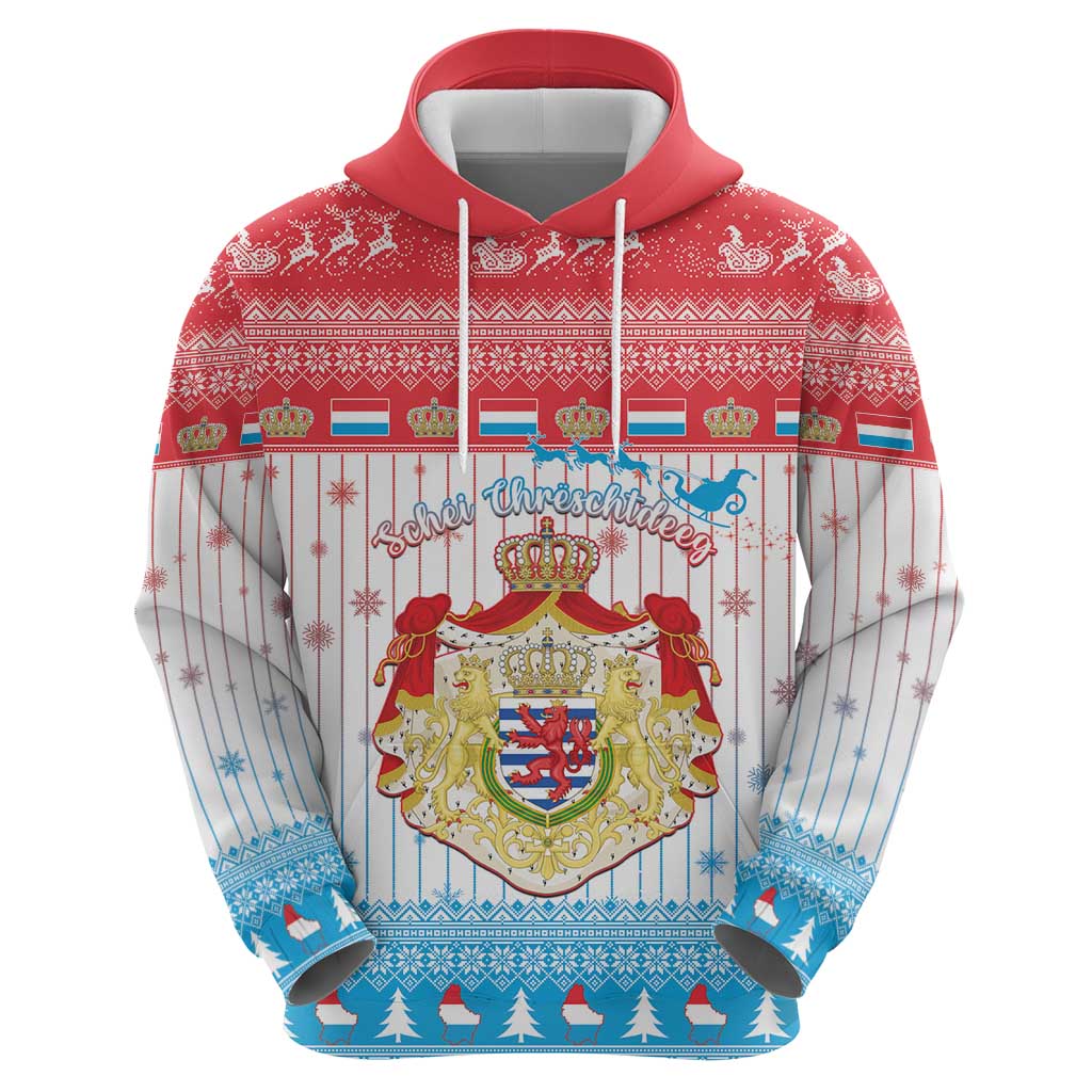 Luxembourg Christmas Hoodie Coat Of Arms Schei Chreschtdeeg LT15