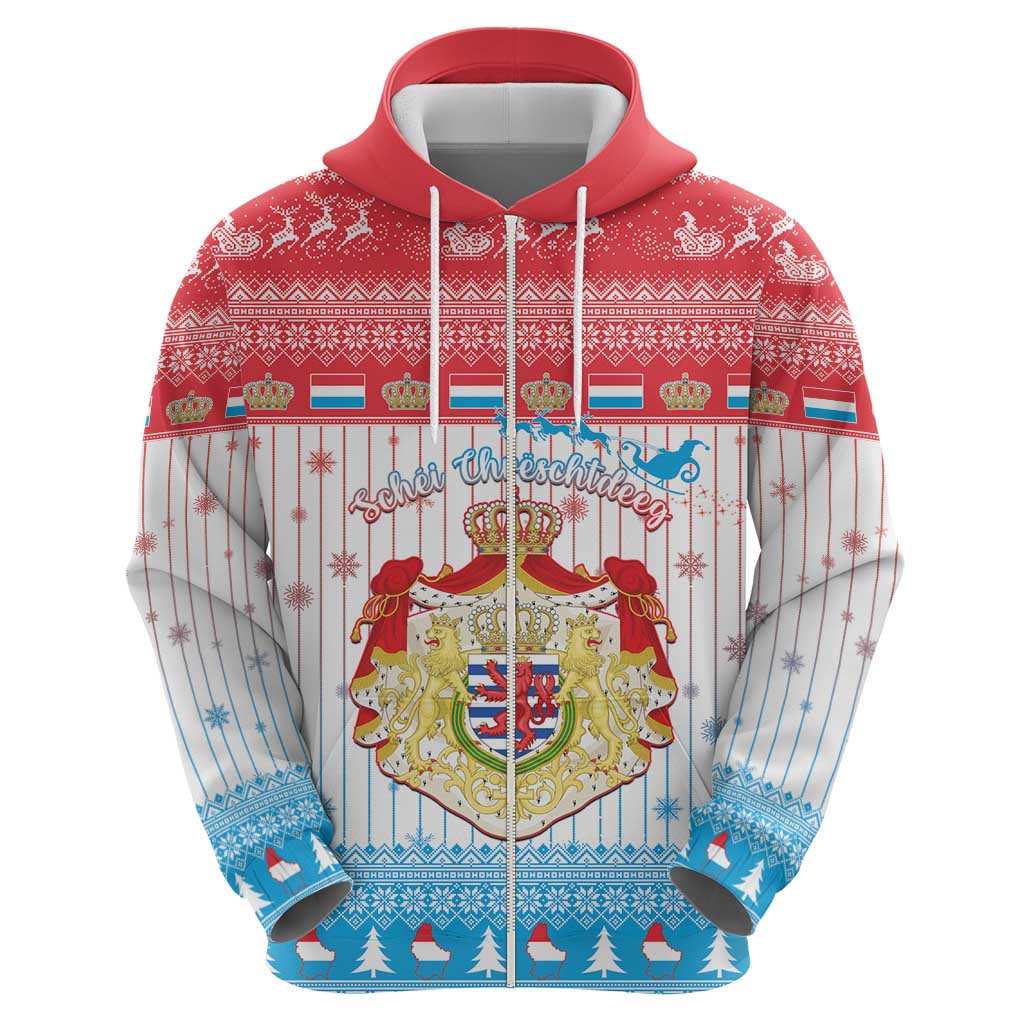 Luxembourg Christmas Hoodie Coat Of Arms Schei Chreschtdeeg LT15