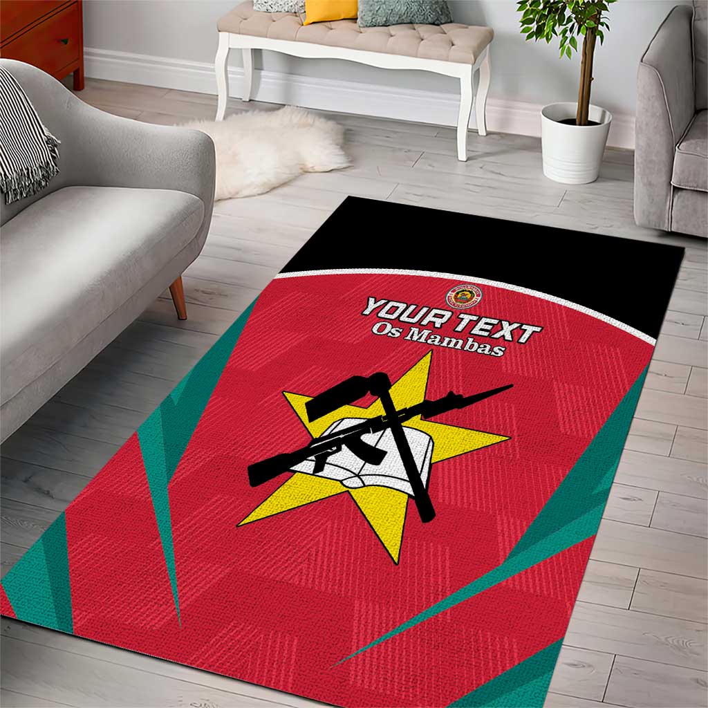 Afro Mozambique Football Custom Area Rug Go Os Mambas LT15