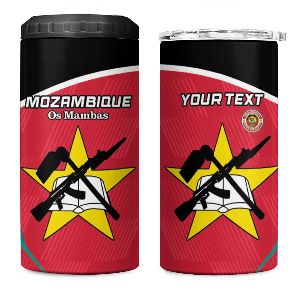 Afro Mozambique Football Custom 4 in 1 Can Cooler Tumbler Go Os Mambas LT15