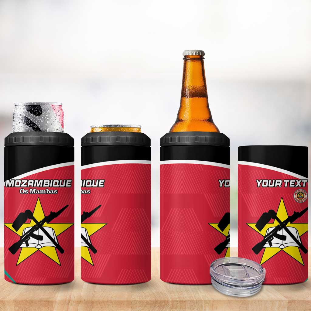 Afro Mozambique Football Custom 4 in 1 Can Cooler Tumbler Go Os Mambas LT15