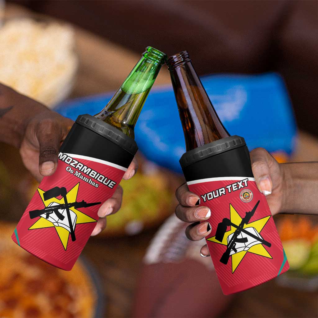 Afro Mozambique Football Custom 4 in 1 Can Cooler Tumbler Go Os Mambas LT15