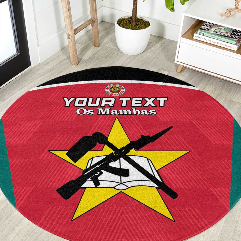 Afro Mozambique Football Custom Round Carpet Go Os Mambas LT15