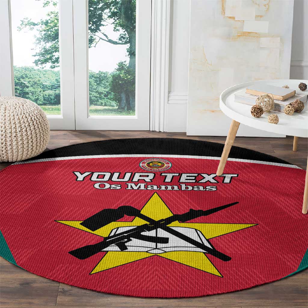 Afro Mozambique Football Custom Round Carpet Go Os Mambas LT15