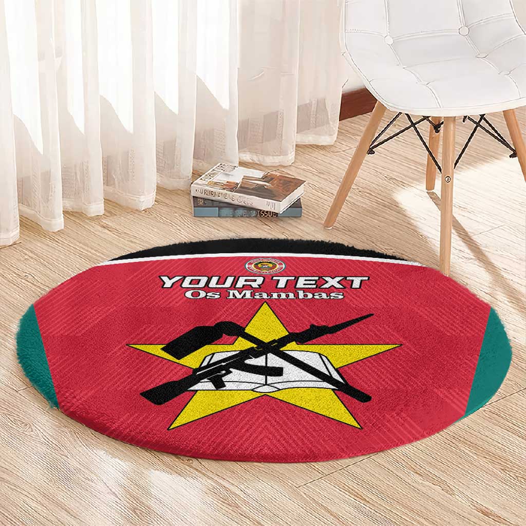 Afro Mozambique Football Custom Round Carpet Go Os Mambas LT15