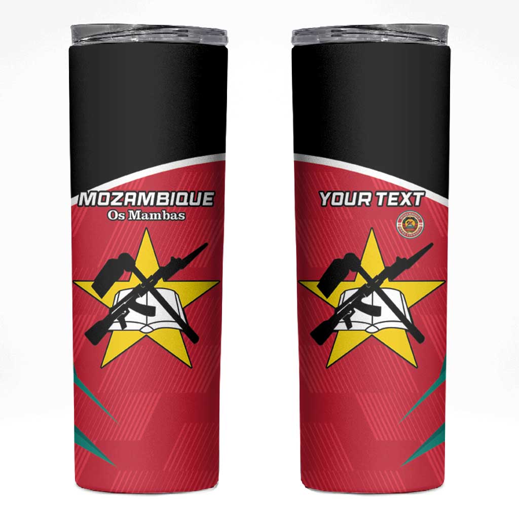 Afro Mozambique Football Custom Skinny Tumbler Go Os Mambas LT15