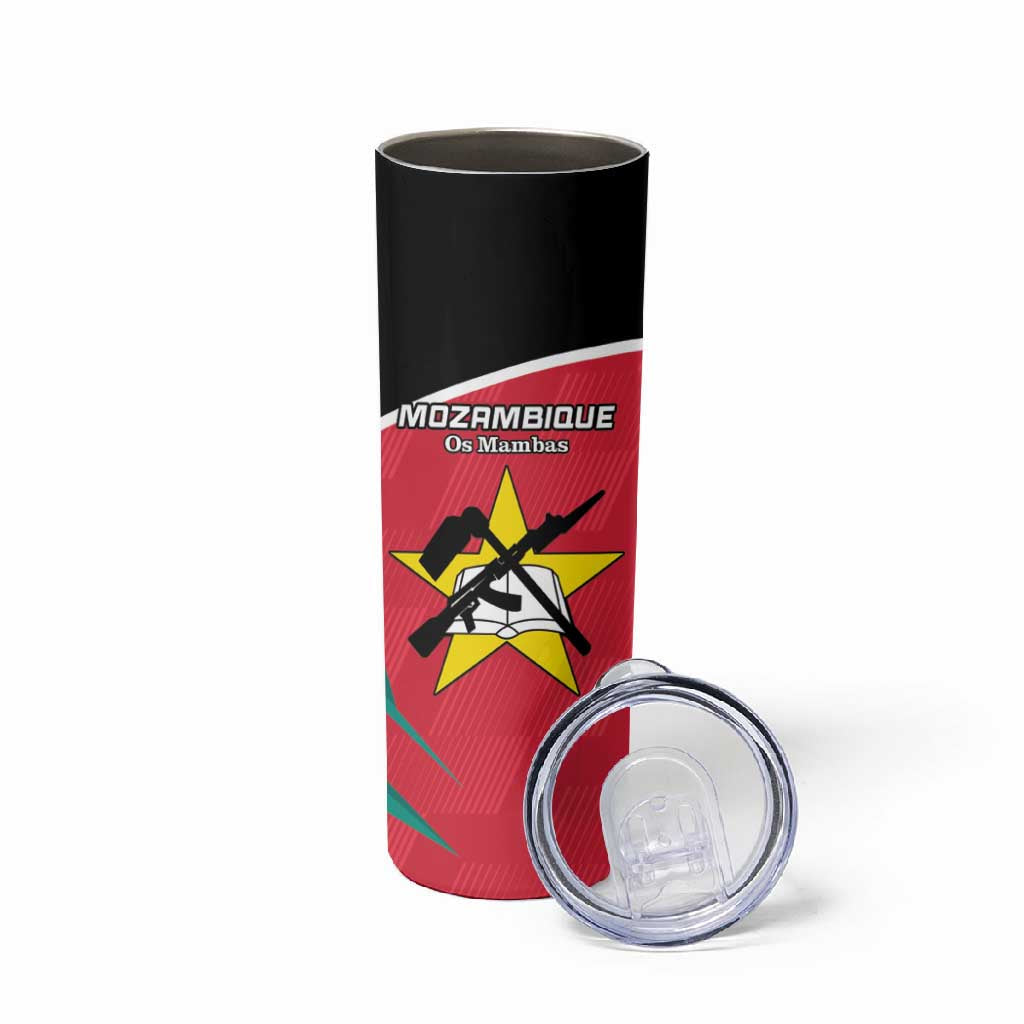 Afro Mozambique Football Custom Skinny Tumbler Go Os Mambas LT15