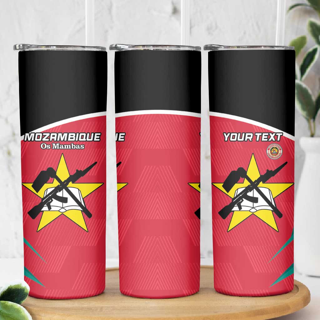 Afro Mozambique Football Custom Skinny Tumbler Go Os Mambas LT15