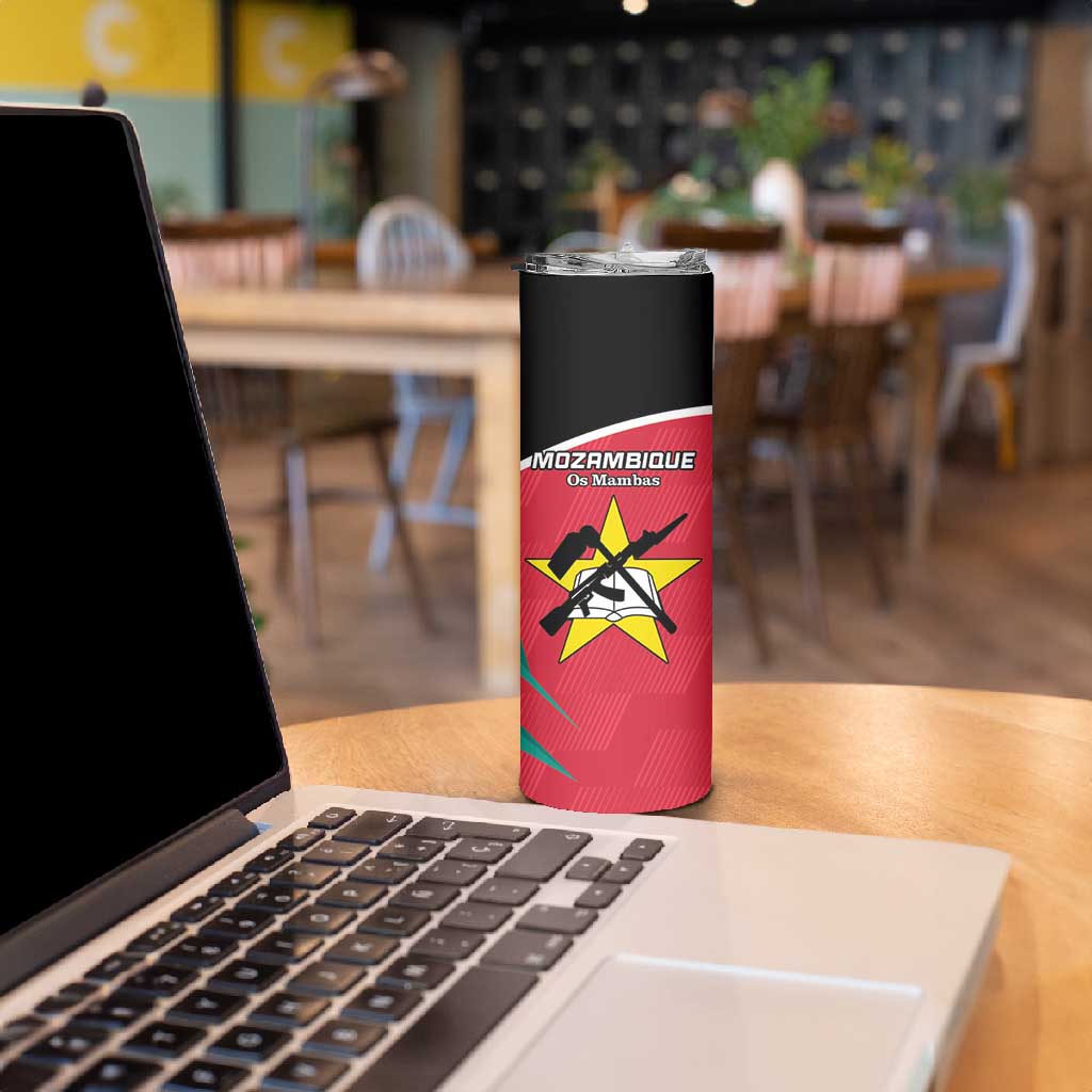Afro Mozambique Football Custom Skinny Tumbler Go Os Mambas LT15