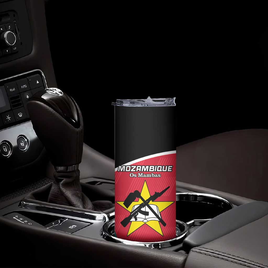 Afro Mozambique Football Custom Skinny Tumbler Go Os Mambas LT15