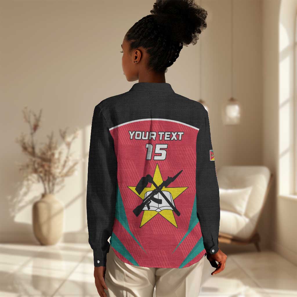 Afro Mozambique Football Custom Women Casual Shirt Go Os Mambas LT15