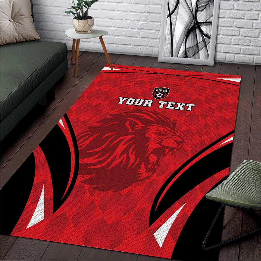 Afro Libya Football Custom Area Rug Barbary Lion - Sporty Style LT15