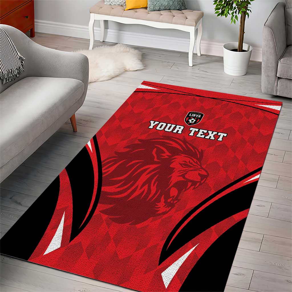 Afro Libya Football Custom Area Rug Barbary Lion - Sporty Style LT15