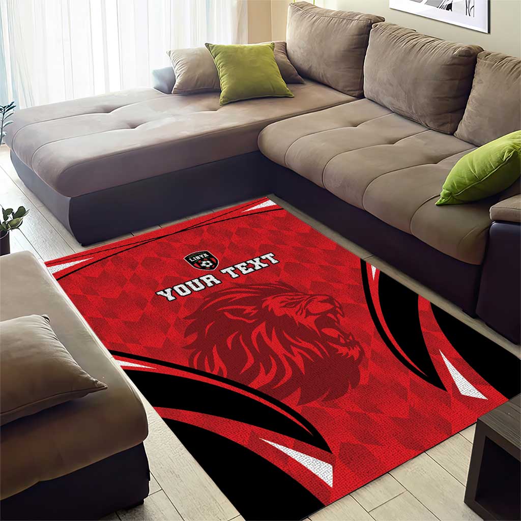 Afro Libya Football Custom Area Rug Barbary Lion - Sporty Style LT15