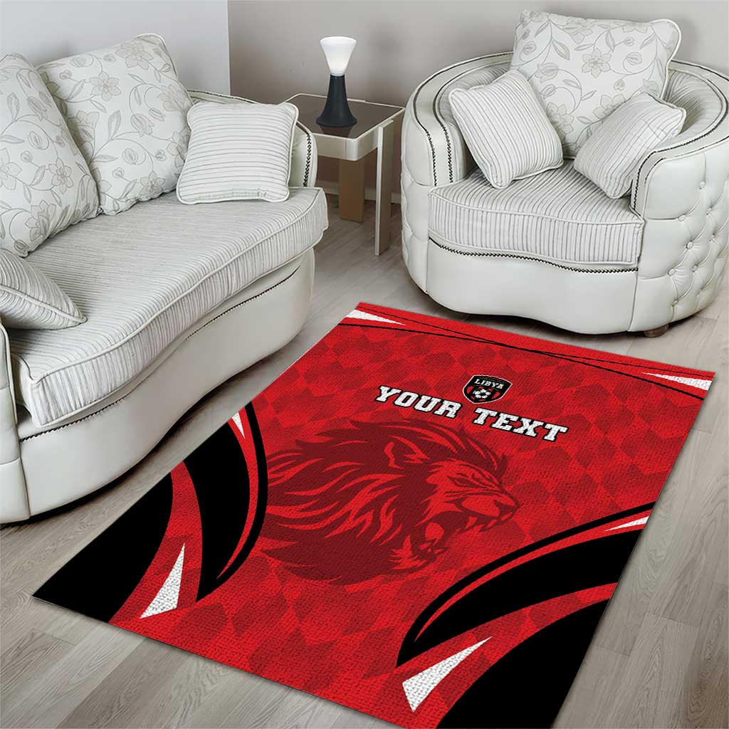 Afro Libya Football Custom Area Rug Barbary Lion - Sporty Style LT15