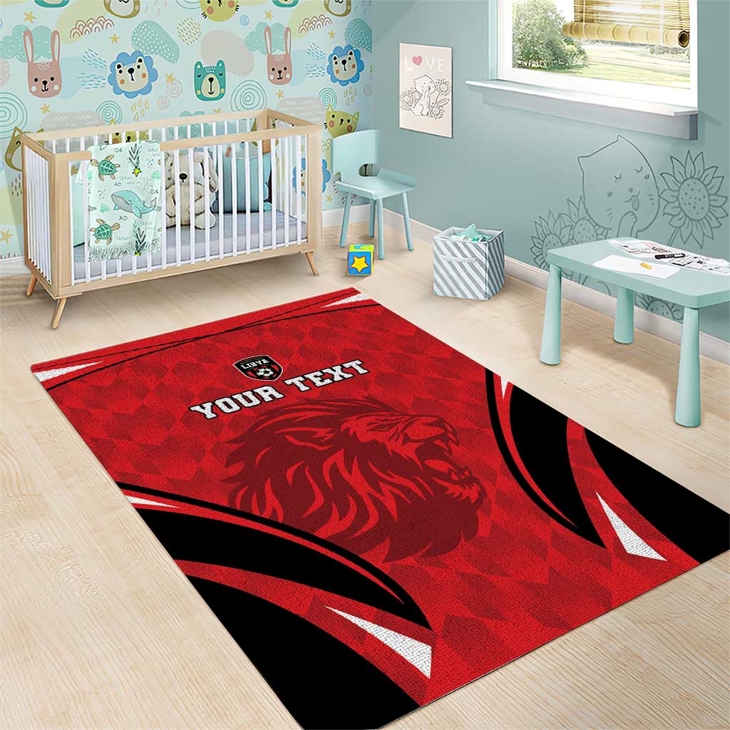 Afro Libya Football Custom Area Rug Barbary Lion - Sporty Style LT15