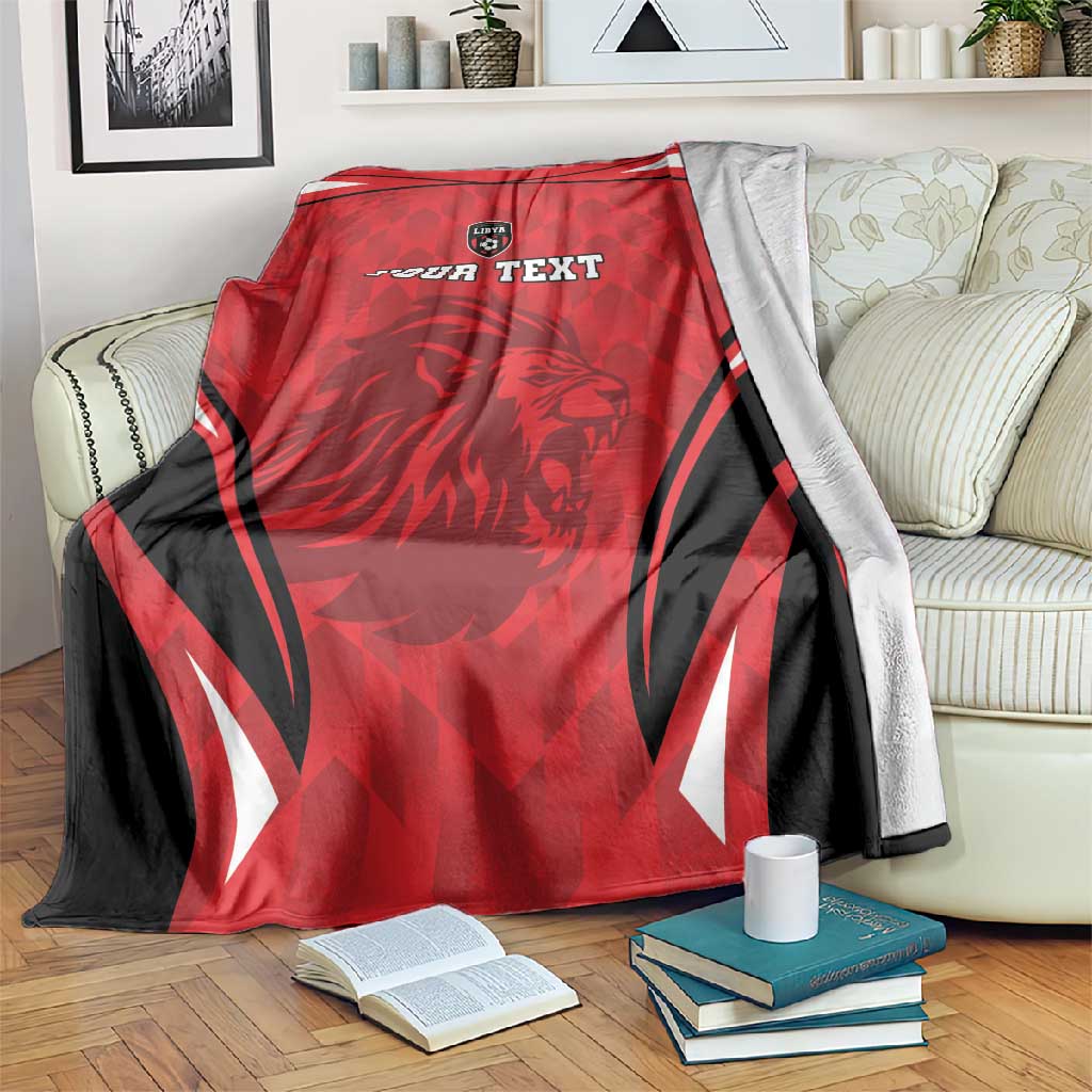 Afro Libya Football Custom Blanket Barbary Lion - Sporty Style LT15