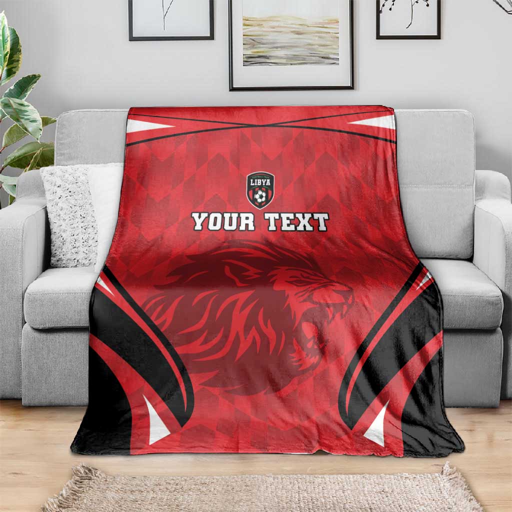 Afro Libya Football Custom Blanket Barbary Lion - Sporty Style LT15