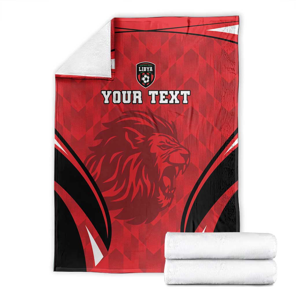 Afro Libya Football Custom Blanket Barbary Lion - Sporty Style LT15