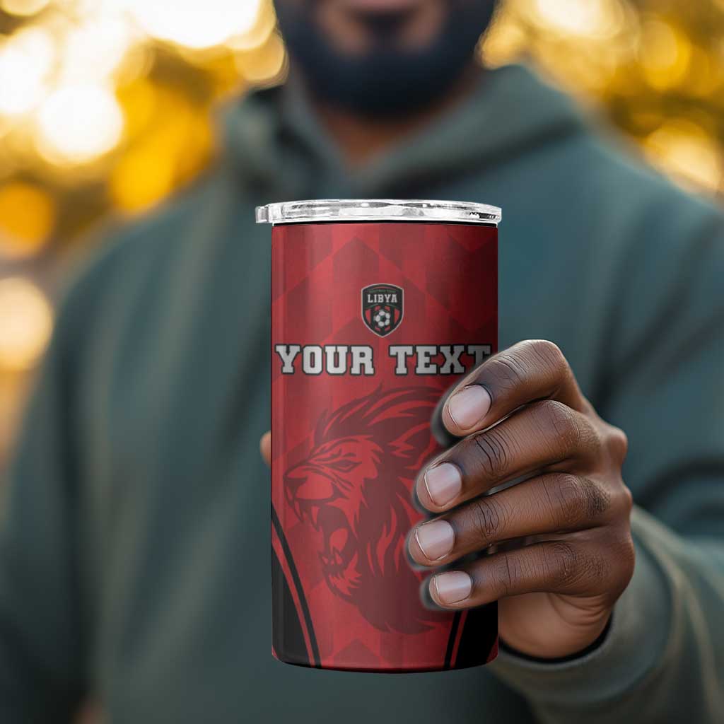 Afro Libya Football Custom 4 in 1 Can Cooler Tumbler Barbary Lion - Sporty Style LT15