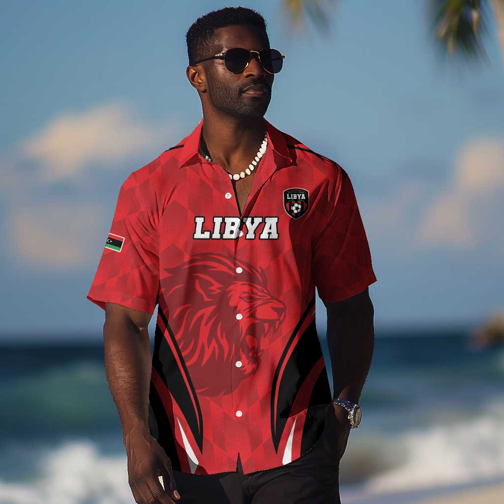 Afro Libya Football Custom Hawaiian Shirt Barbary Lion - Sporty Style LT15