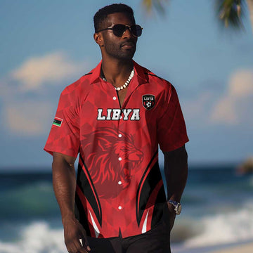 Afro Libya Football Custom Hawaiian Shirt Barbary Lion - Sporty Style LT15