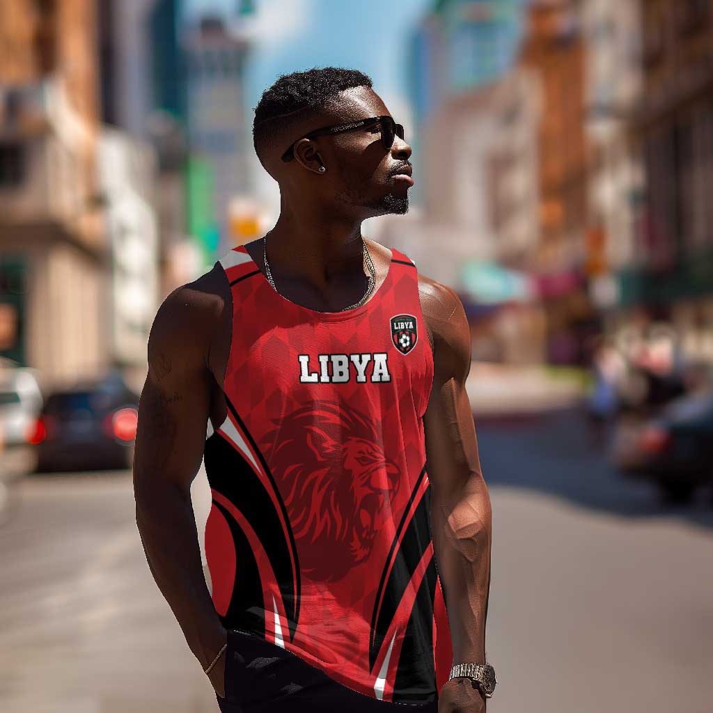 Afro Libya Football Custom Men Tank Top Barbary Lion - Sporty Style LT15