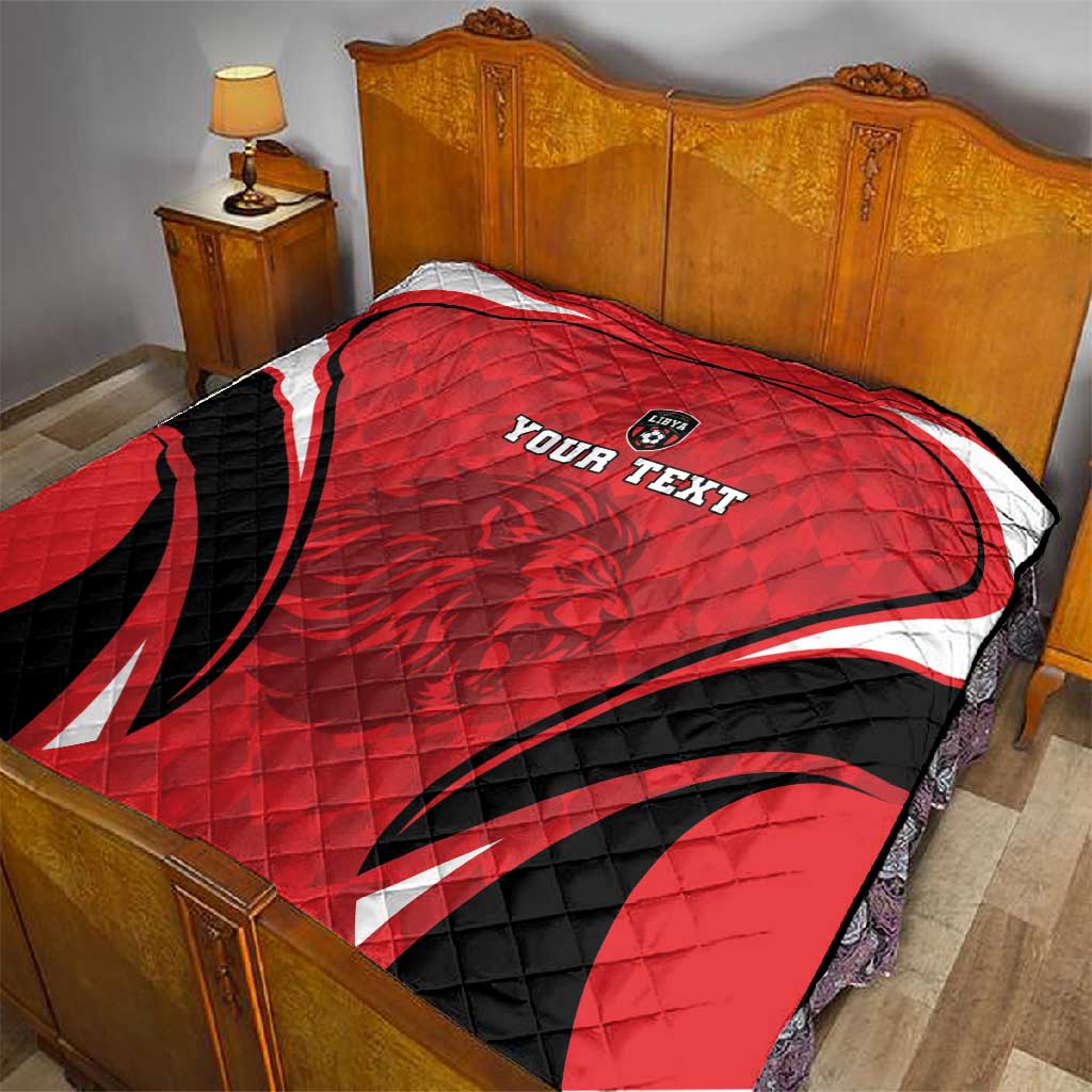 Afro Libya Football Custom Quilt Barbary Lion - Sporty Style LT15
