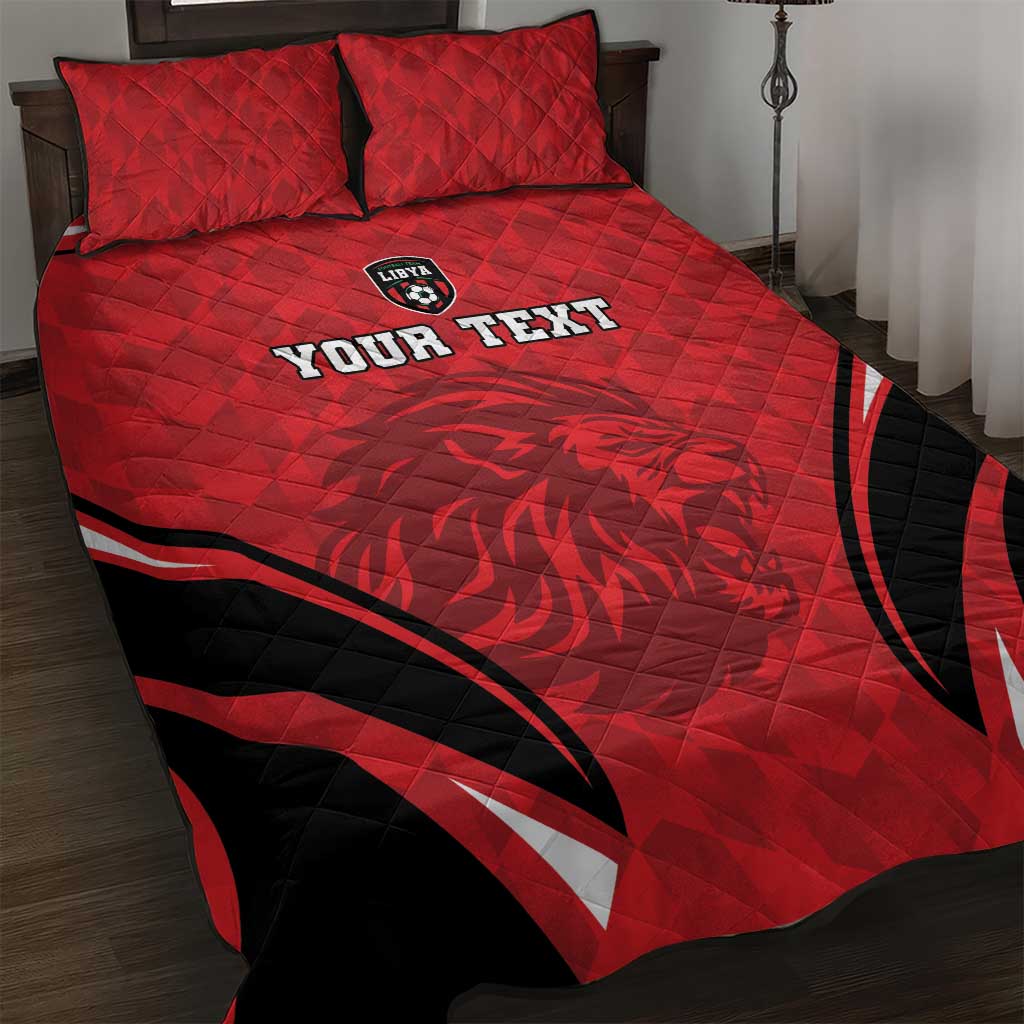 Afro Libya Football Custom Quilt Bed Set Barbary Lion - Sporty Style LT15