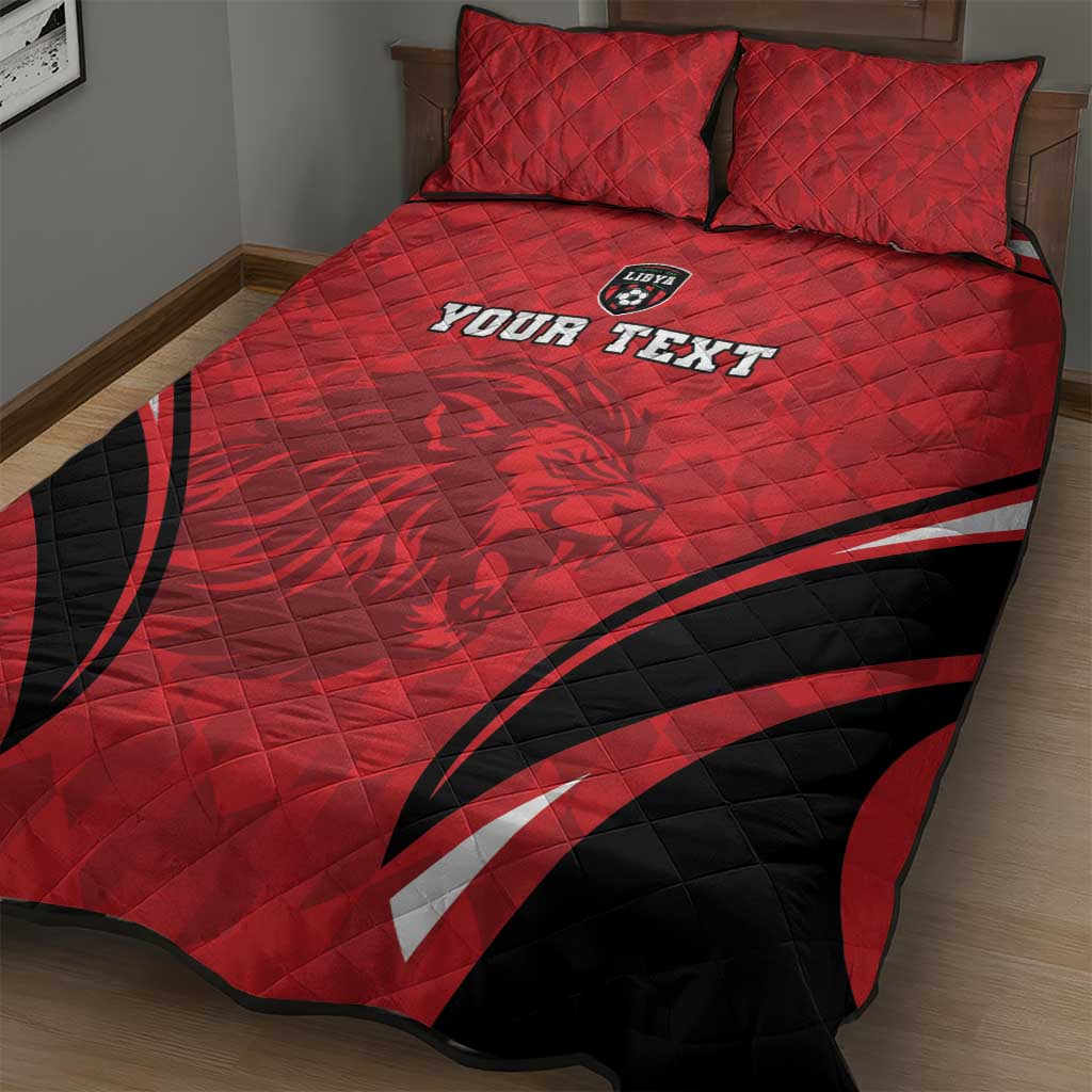 Afro Libya Football Custom Quilt Bed Set Barbary Lion - Sporty Style LT15