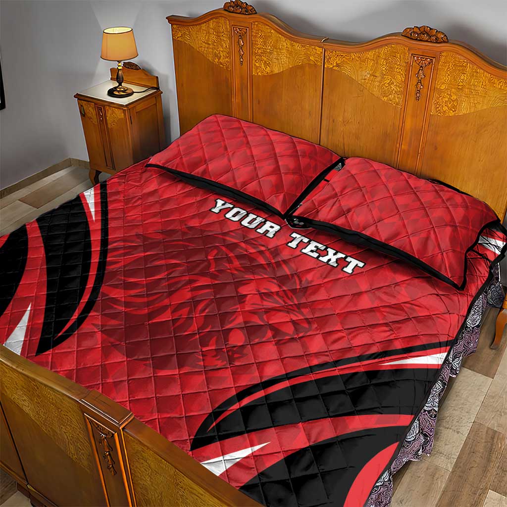 Afro Libya Football Custom Quilt Bed Set Barbary Lion - Sporty Style LT15