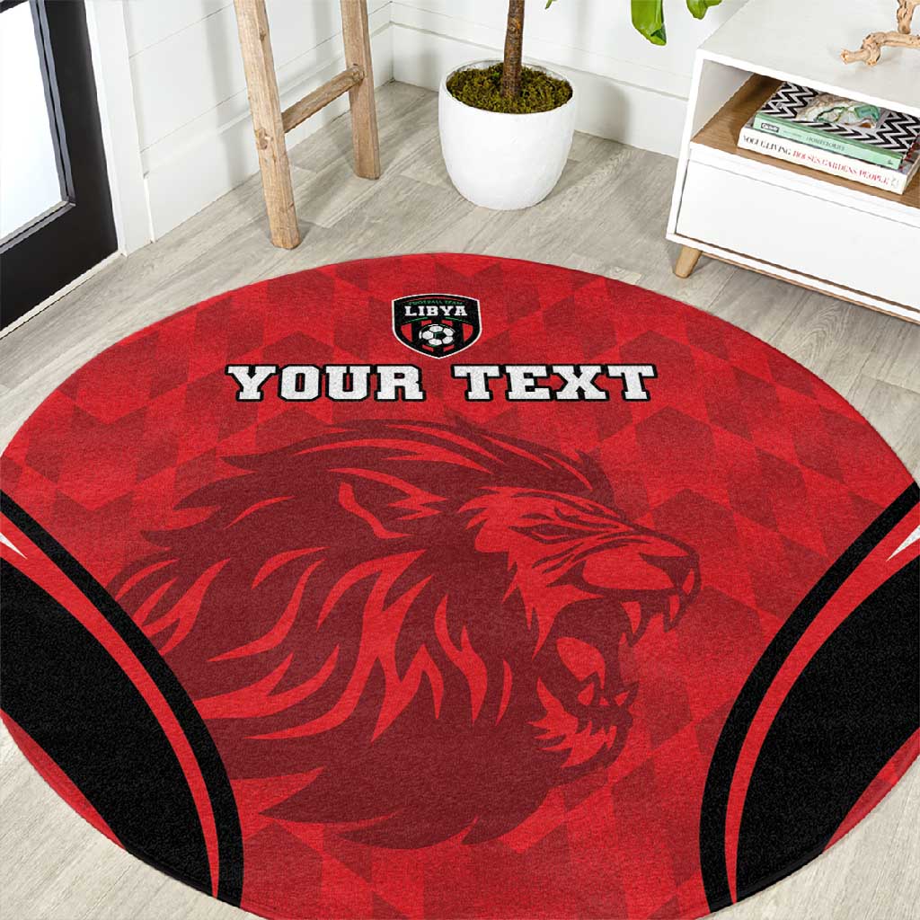Afro Libya Football Custom Round Carpet Barbary Lion - Sporty Style LT15