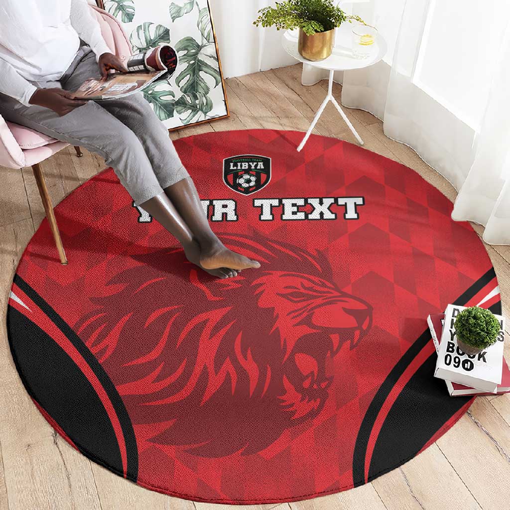 Afro Libya Football Custom Round Carpet Barbary Lion - Sporty Style LT15