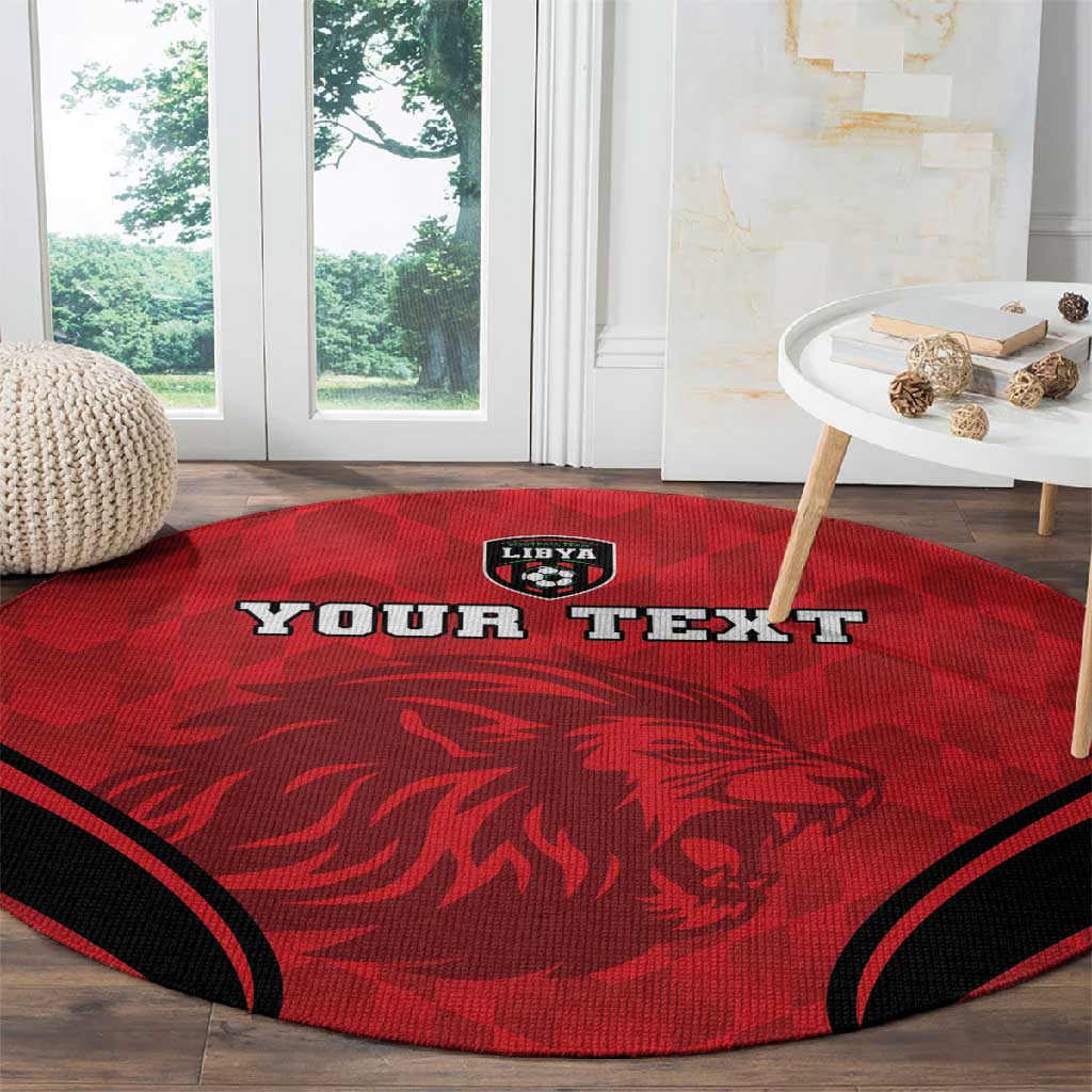 Afro Libya Football Custom Round Carpet Barbary Lion - Sporty Style LT15