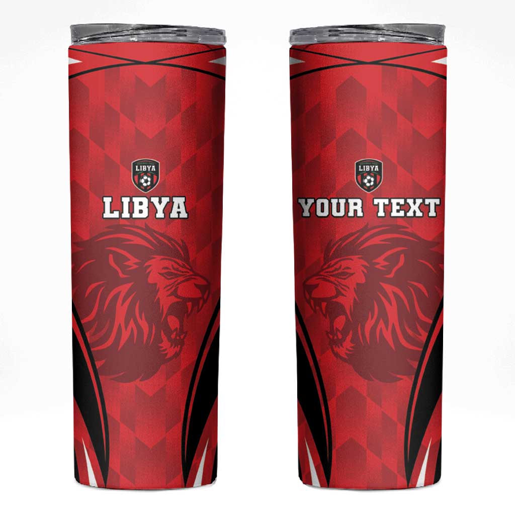 Afro Libya Football Custom Skinny Tumbler Barbary Lion - Sporty Style LT15