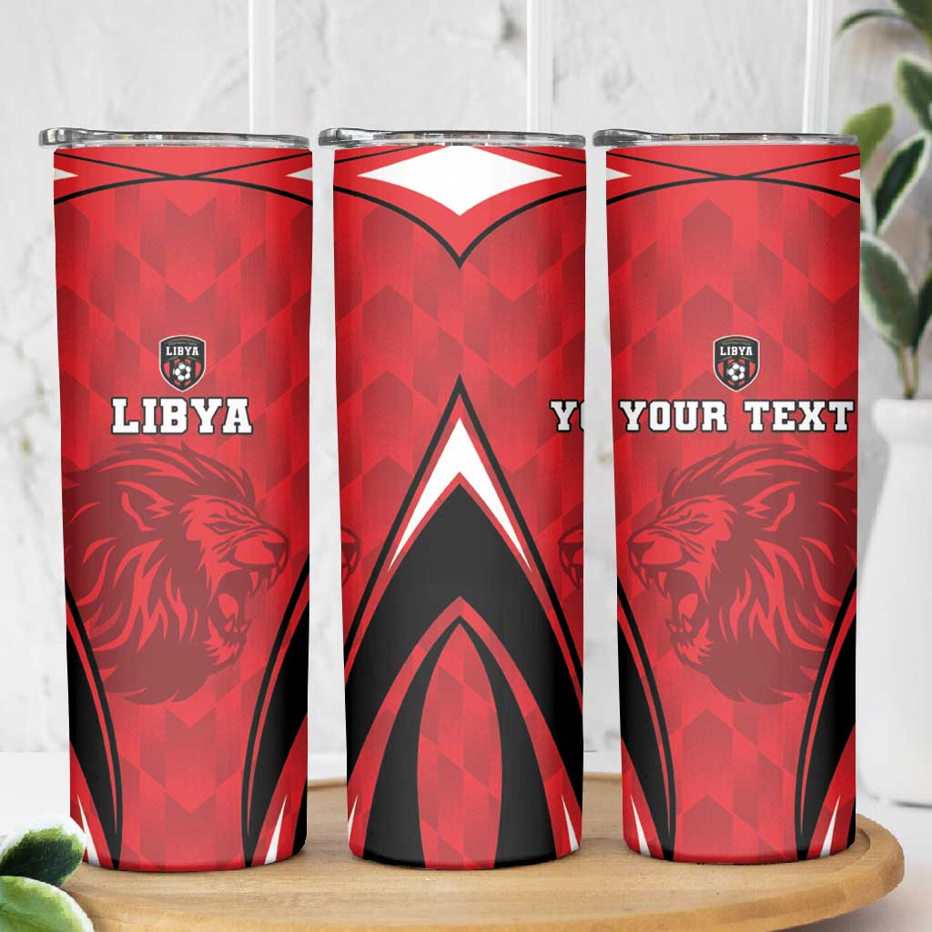Afro Libya Football Custom Skinny Tumbler Barbary Lion - Sporty Style LT15