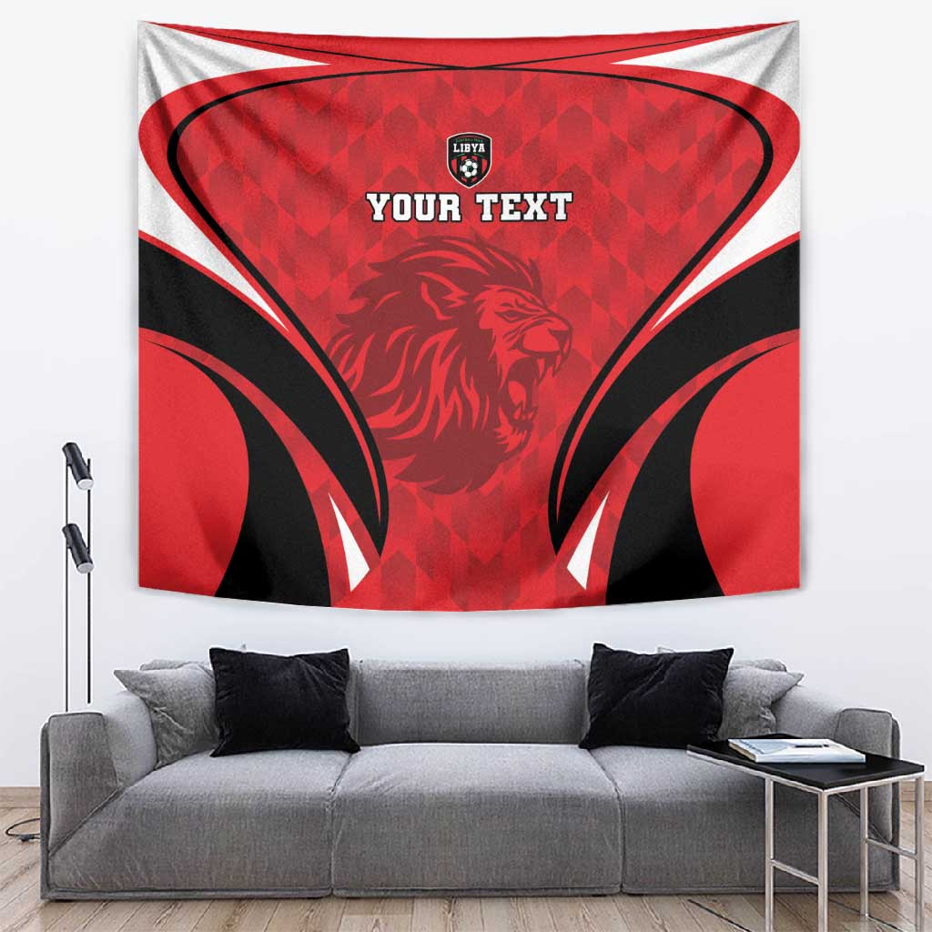 Afro Libya Football Custom Tapestry Barbary Lion - Sporty Style LT15