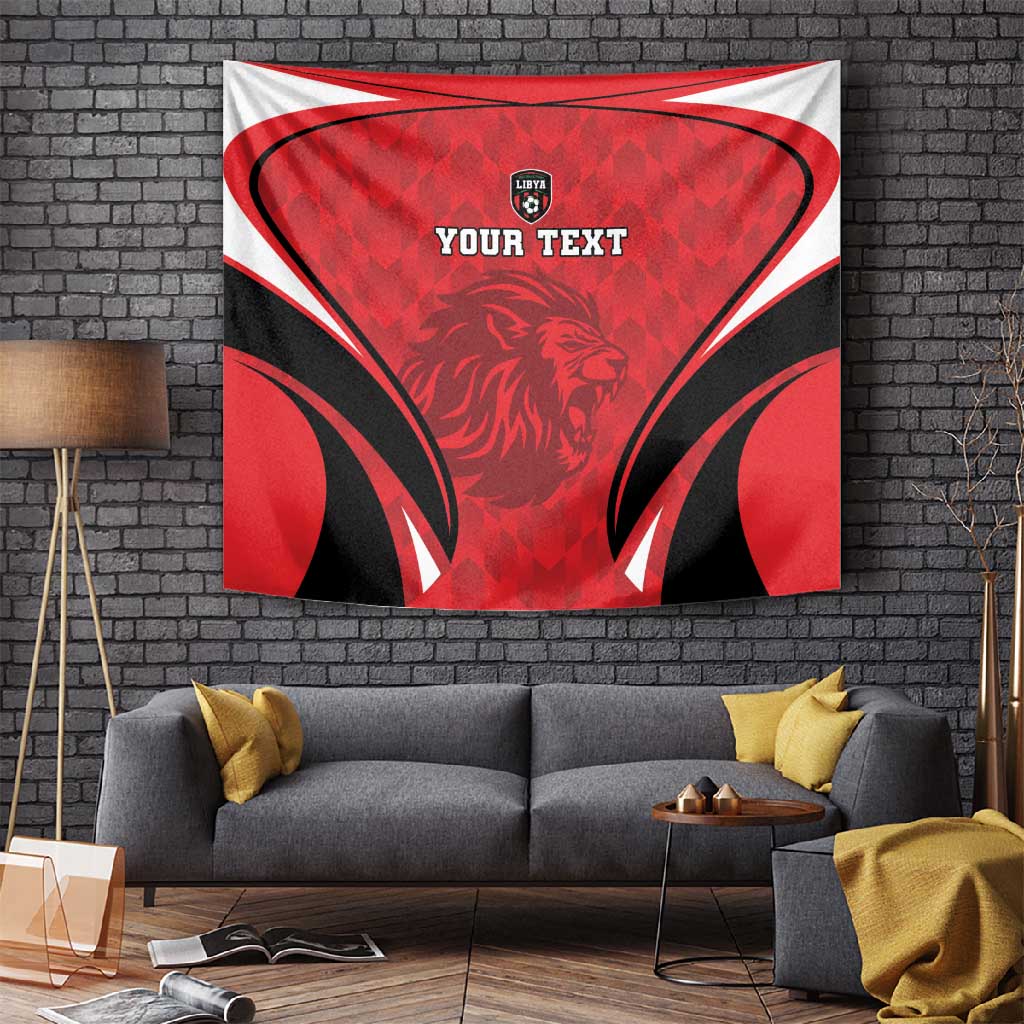 Afro Libya Football Custom Tapestry Barbary Lion - Sporty Style LT15