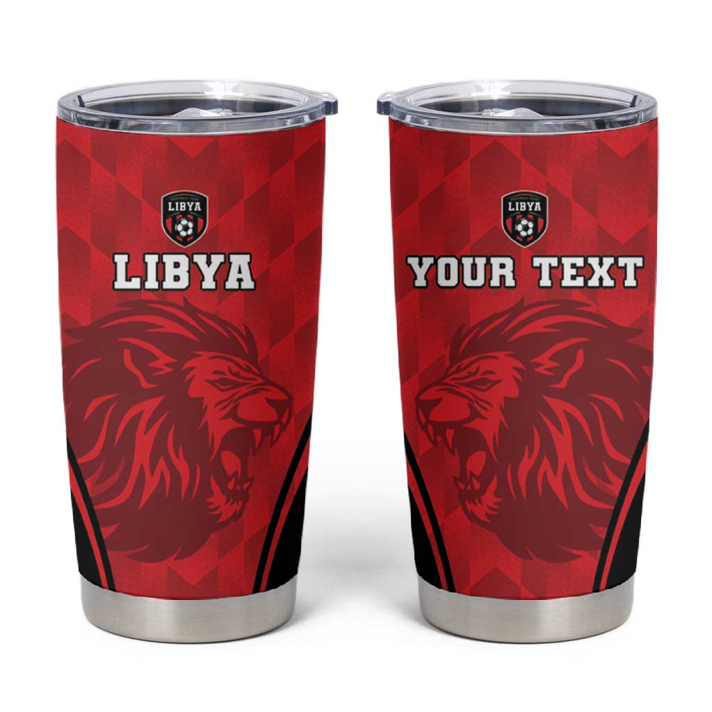 Afro Libya Football Custom Tumbler Cup Barbary Lion - Sporty Style LT15