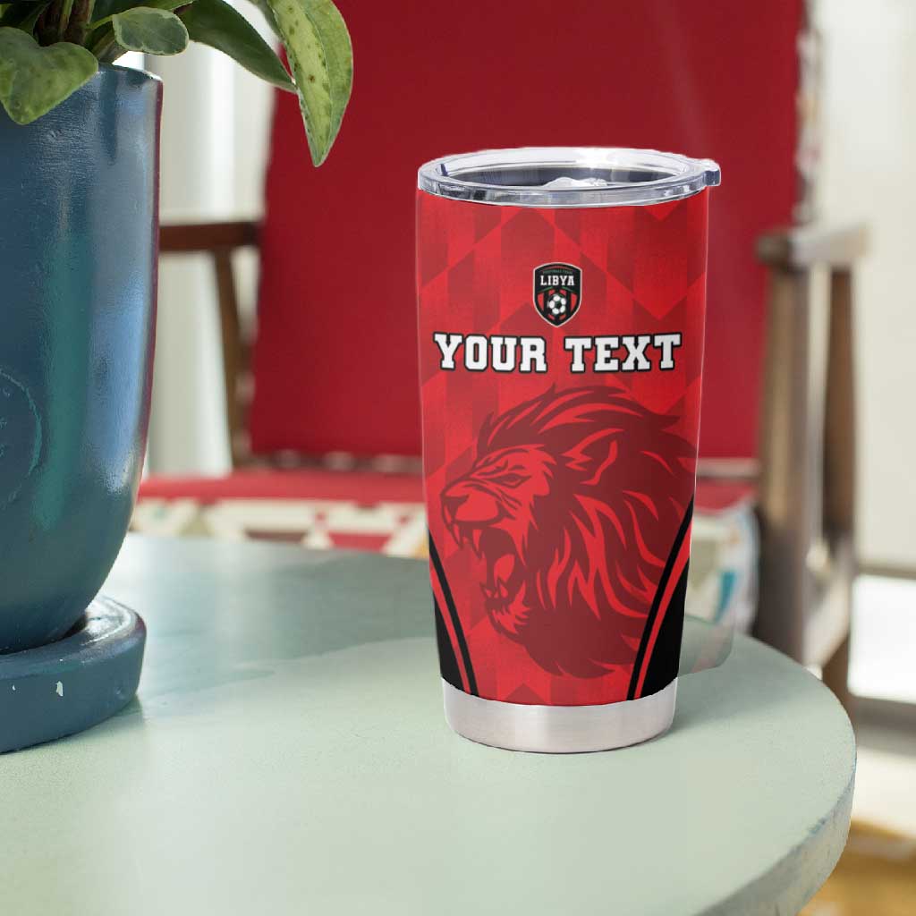 Afro Libya Football Custom Tumbler Cup Barbary Lion - Sporty Style LT15