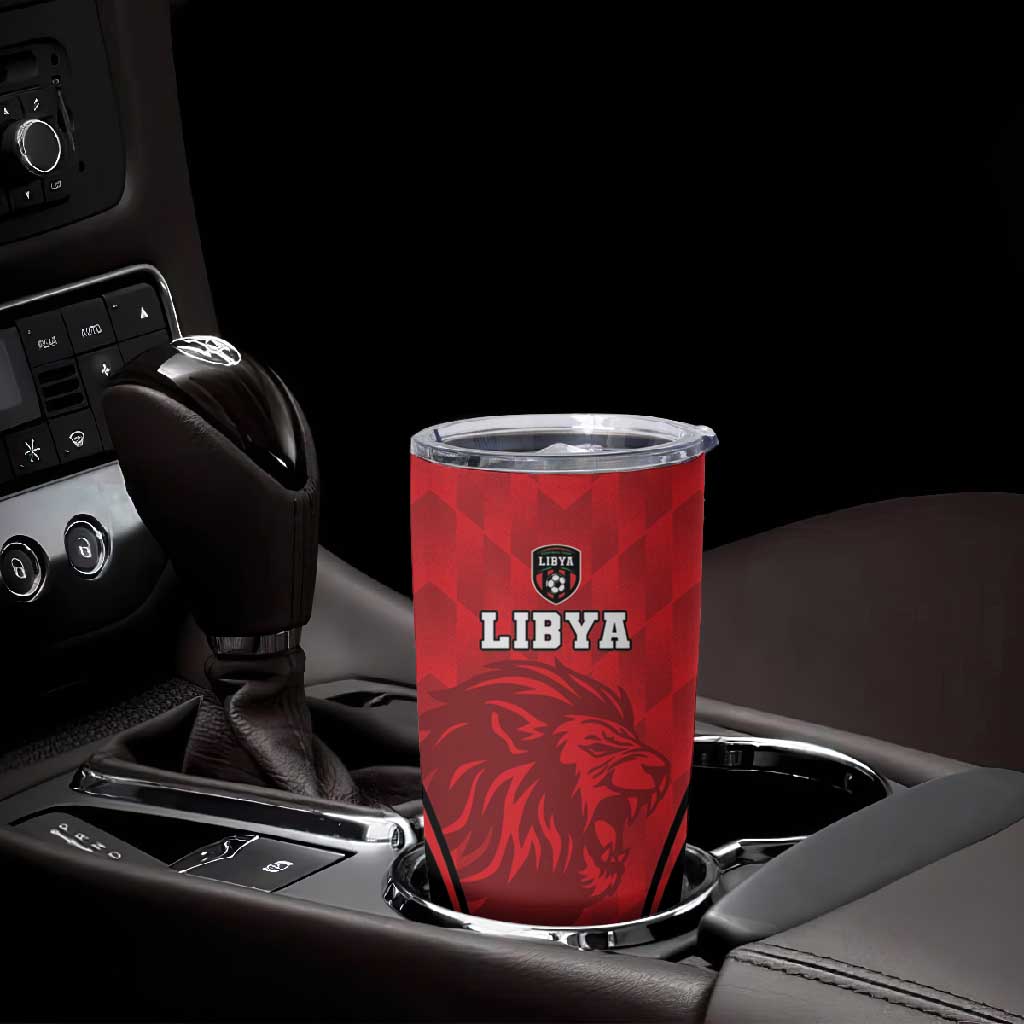 Afro Libya Football Custom Tumbler Cup Barbary Lion - Sporty Style LT15
