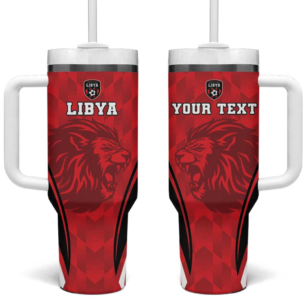 Afro Libya Football Custom Tumbler With Handle Barbary Lion - Sporty Style LT15