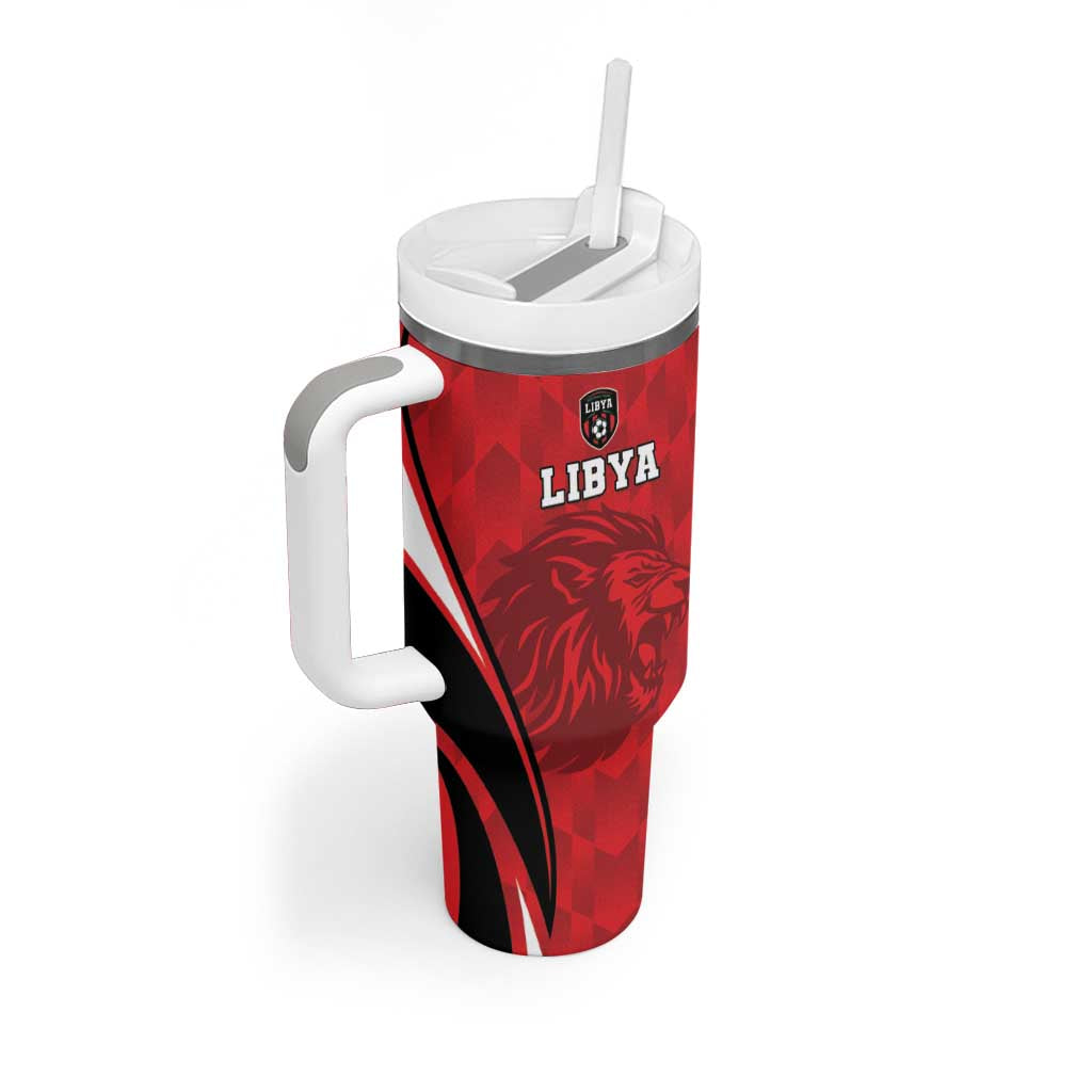 Afro Libya Football Custom Tumbler With Handle Barbary Lion - Sporty Style LT15