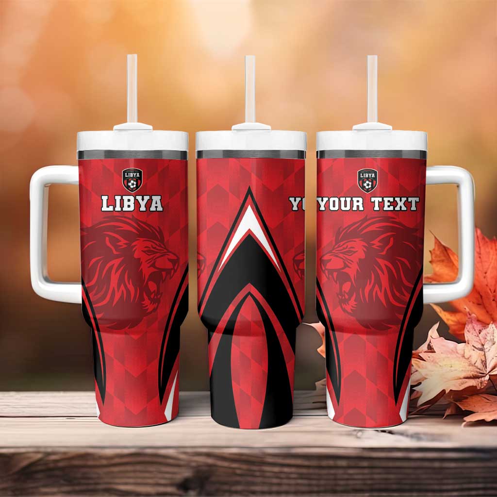 Afro Libya Football Custom Tumbler With Handle Barbary Lion - Sporty Style LT15